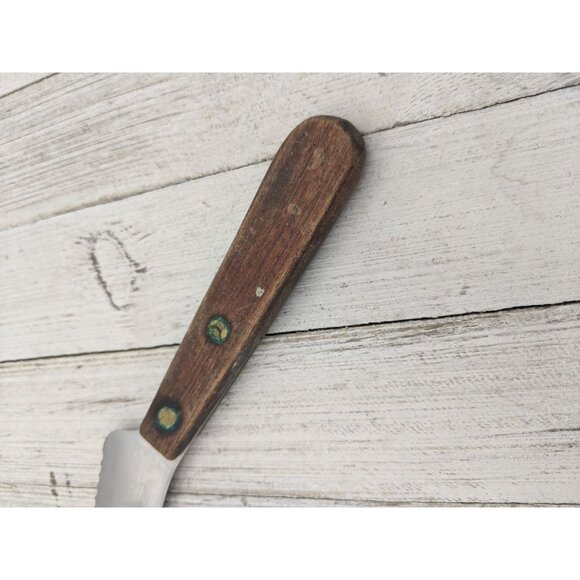 Utility Cheese Meat Slicing Knife 7" Serrated 2 Prongs 11 1/2" - Picture 6 of 8